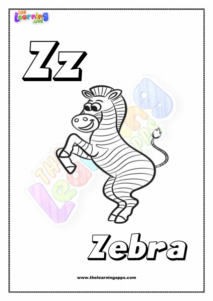 Animal Z imprimível para crianças - Planilha