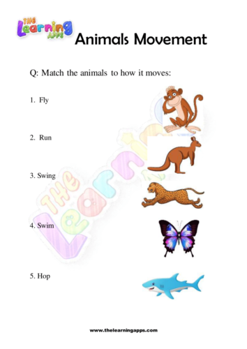 How Animals Move Worksheet - The Learning Apps