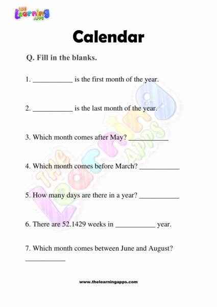 Calendar-Worksheets-Grade-3-Activity-1