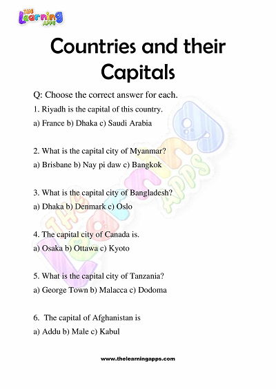 Countries-and-Their-Capitals-Worksheets-for-Grade-3-Activity-10