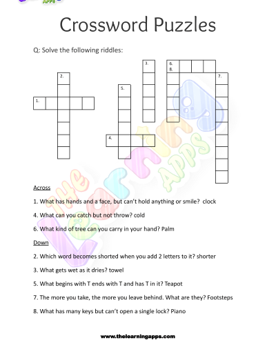 Crossword Puzzles for Grade 3 - Activity 1