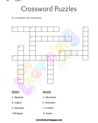 Crossword Puzzles for Grade 3 - Activity 10