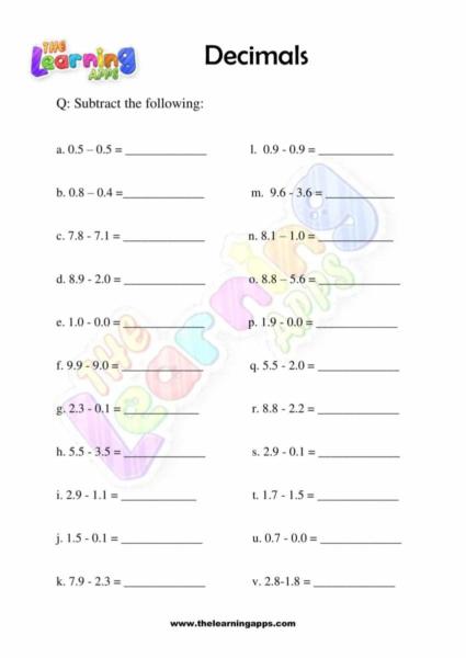 Decimal worksheet for grade two 04