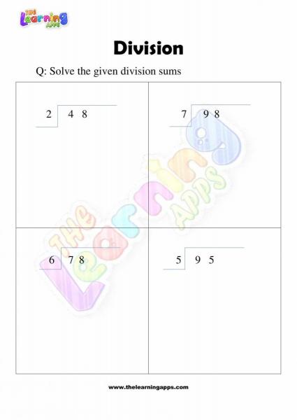 Division Worksheet - Grade 3 - Activity 2