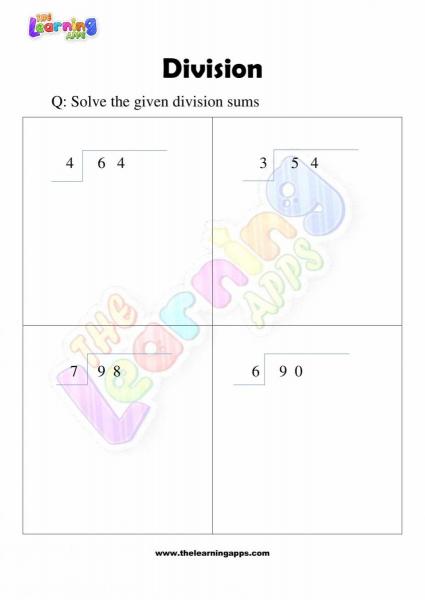 Division Worksheet - Grade 3 - Activity 3