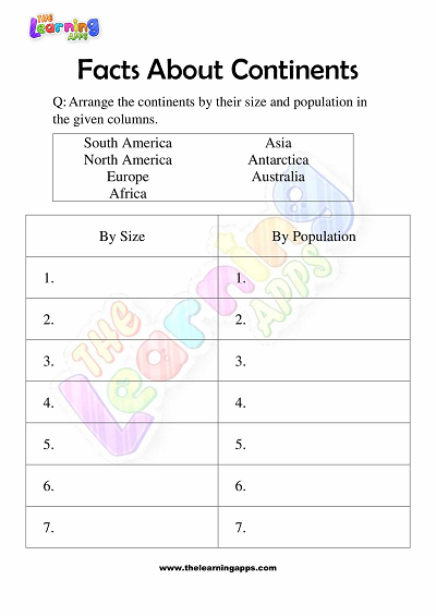 Facts-About-Continents-Worksheets-for-Grade 3-Activity-1