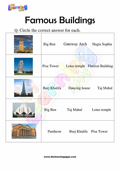 Famous-Buildings-Worksheets-for-Grade-3-Activity-5