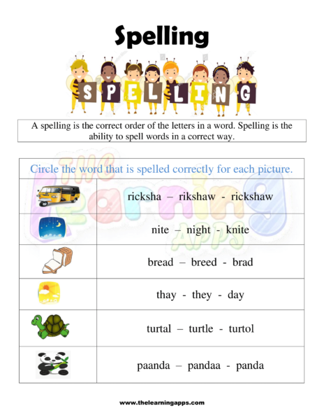 Grade 1 Spelling Worksheet 03