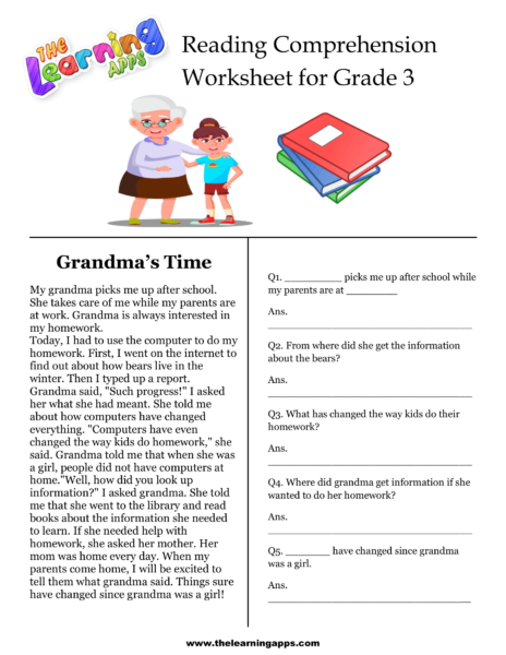 Grandma's Time Comprehension Worksheet