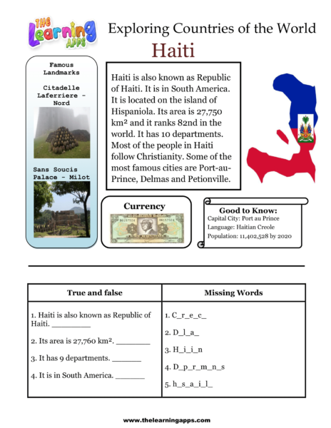 Haiti Worksheet