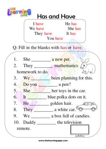 Has and Have Worksheets 02