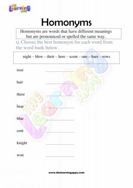 Homonyms-Worksheets-Grade-2-Activity-3
