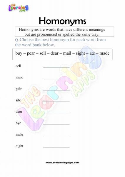 Homonyms-Worksheets-Grade-2-Activity-4