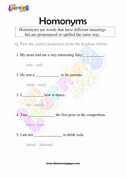 Homonimy-Arkusze pracy-Grade-2-Activity-5