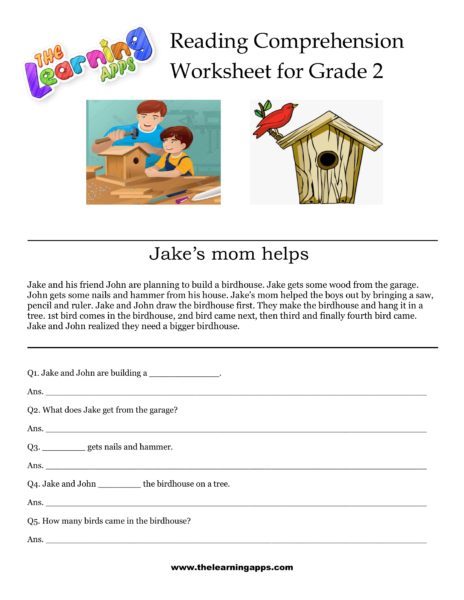 Jake's mom helps Comprehension