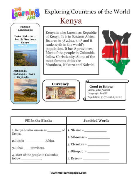Kenya Worksheet