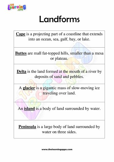 Landforms-Worksheets-for-Grade 3-Activity-9