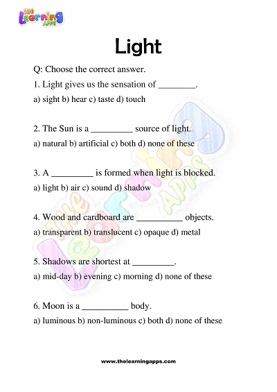 Light-Worksheets-Grade-3-Activity-3