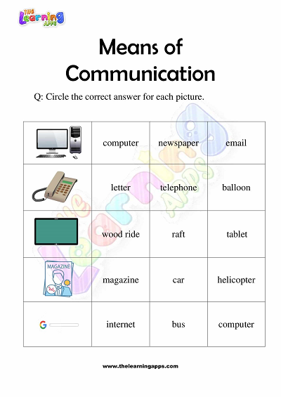 Means-of-Communication-Worksheets-for-Grade 3-Activity-7