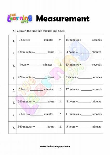 Measurement Worksheet - Grade 1 - Activity 7