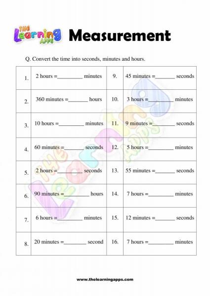 Measurement Worksheet - Grade 1 - Activity 8