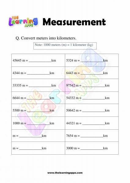 Measurement Worksheet - Grade 2 - Activity 11