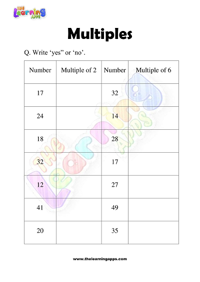 Multiples-Worksheets-Class-3-Activity-10