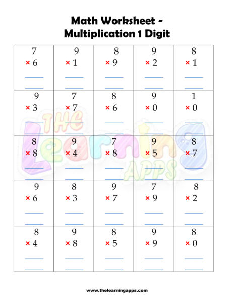 Foglio di moltiplicazione 04