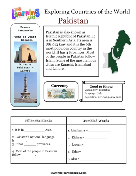 Arbeitsblatt Pakistan