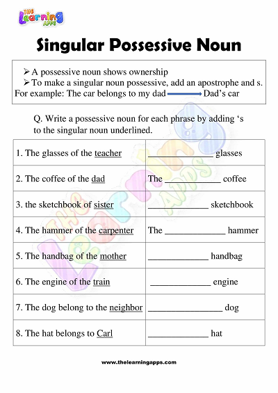 Possessive-Substantiv-Worksheets-Grade-3-Activity-1