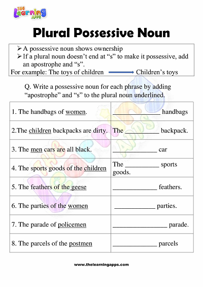 Possessive-Substantiv-Worksheets-Grade-3-Activity-7
