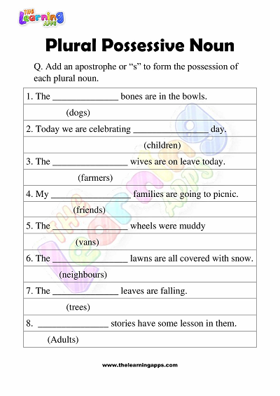 Possessive-Substantiv-Worksheets-Grade-3-Activity-9