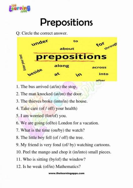 Prepositions-Worksheets-Grade-3-Activity-7