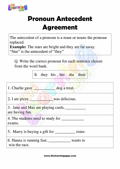 Pronoun-Antecedent-Agreement-Worksheets-Grade-3-Activity-2