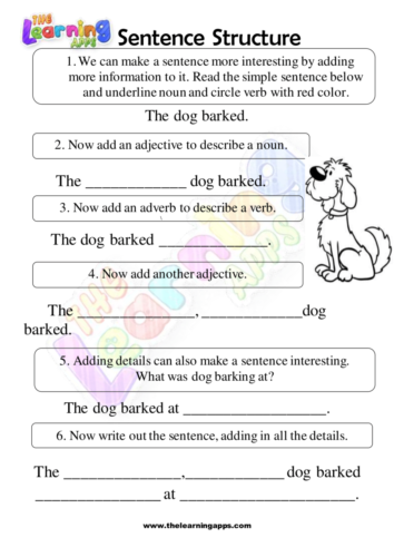 Sentence Structure Worksheet 01
