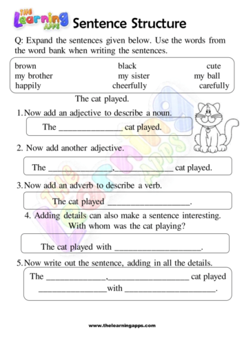 Sentence Structure Worksheet 02