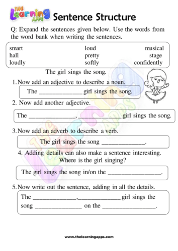 Sentence Structure Worksheet 07
