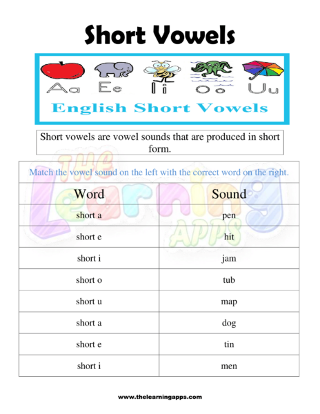 Short vowels Worksheet 05