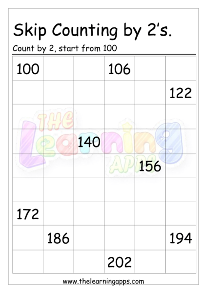Skip Counting by 2 Worksheet
