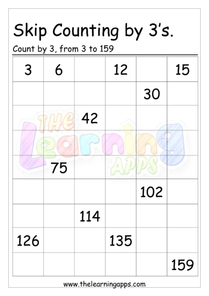 Skip Counting by 3 Worksheet