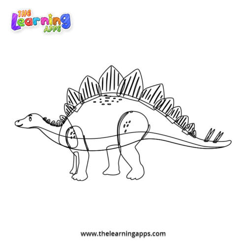 Foglio di lavoro da colorare stegosauro