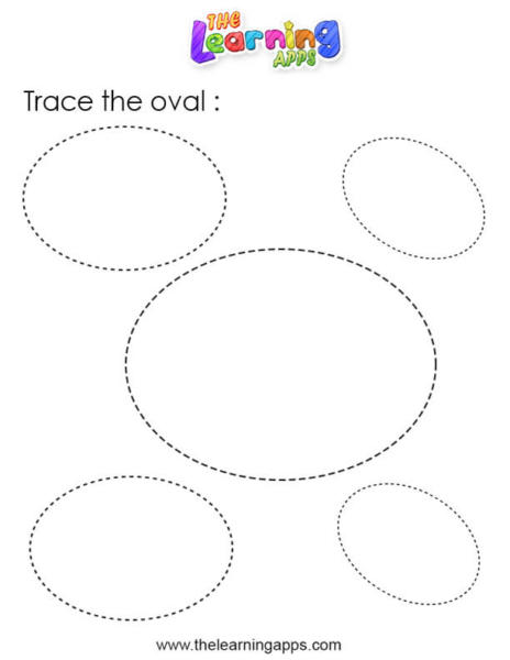 Delovni list za črtanje oval