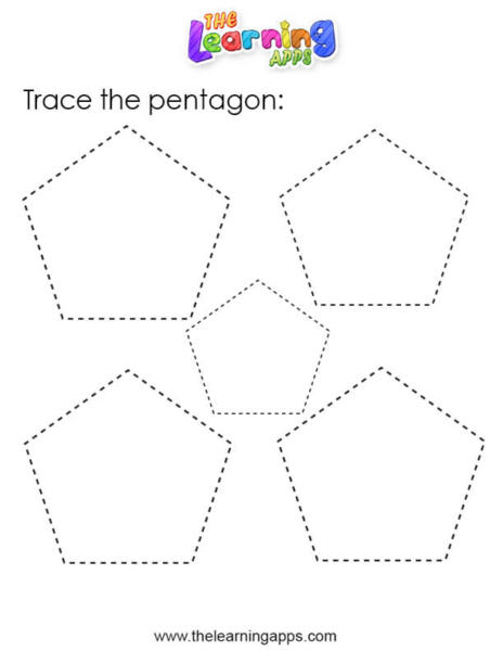 Verfolgen Sie das Pentagon-Arbeitsblatt