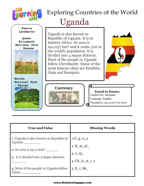 Uganda Worksheet