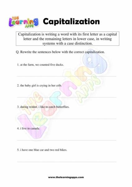 Capitalization Worksheet 03