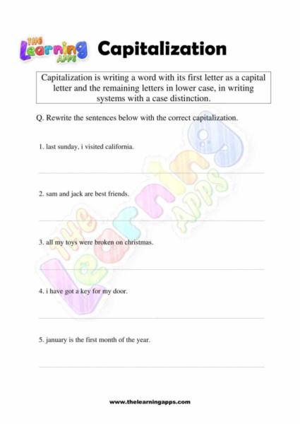 Capitalization Worksheet 04
