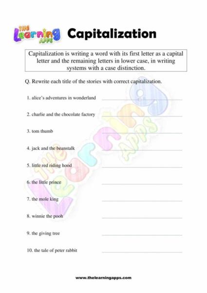 Capitalization Worksheet 05