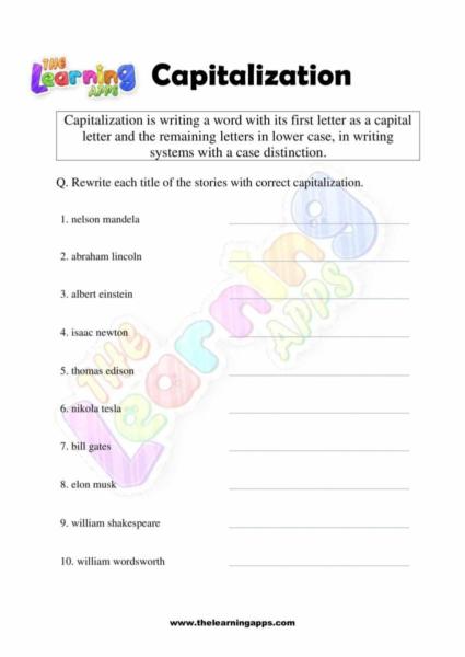 Capitalization Worksheet 06
