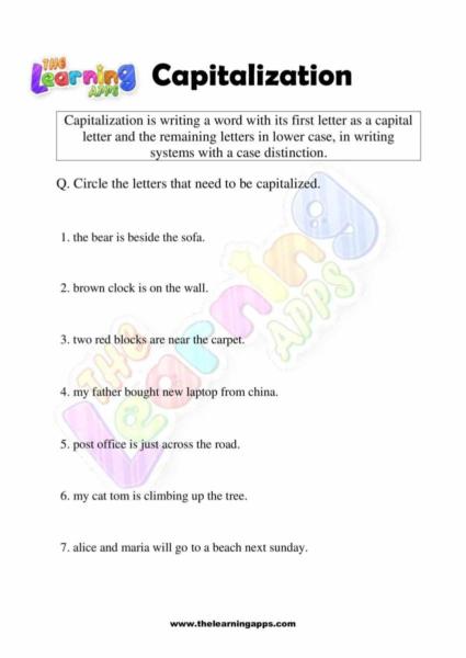 Capitalization Worksheet 07