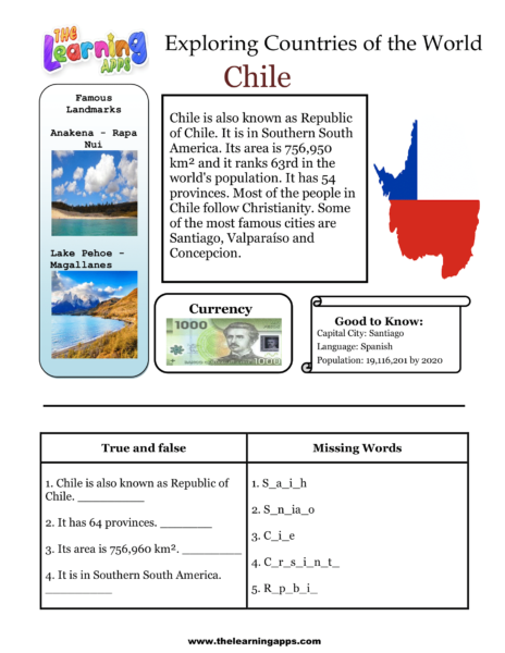 Countries Worksheet Chile-1